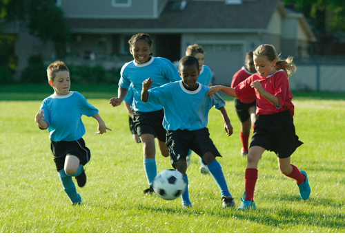 kids playing soccer